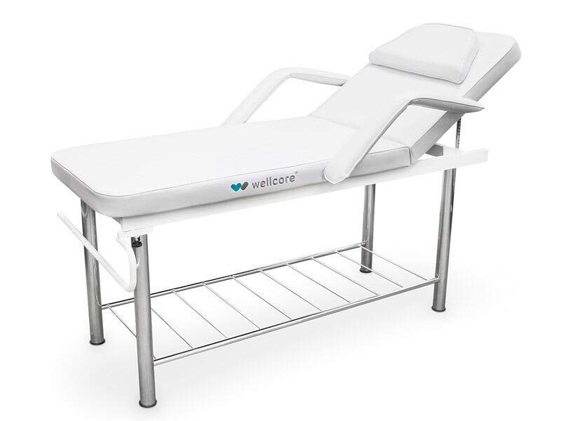 WELLCORE Lettino fisso in acciaio a 2 corpi con braccioli Wellcore