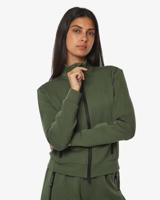 schwarzes Damen-Sweatshirt aus synthetischem Material für Fitness