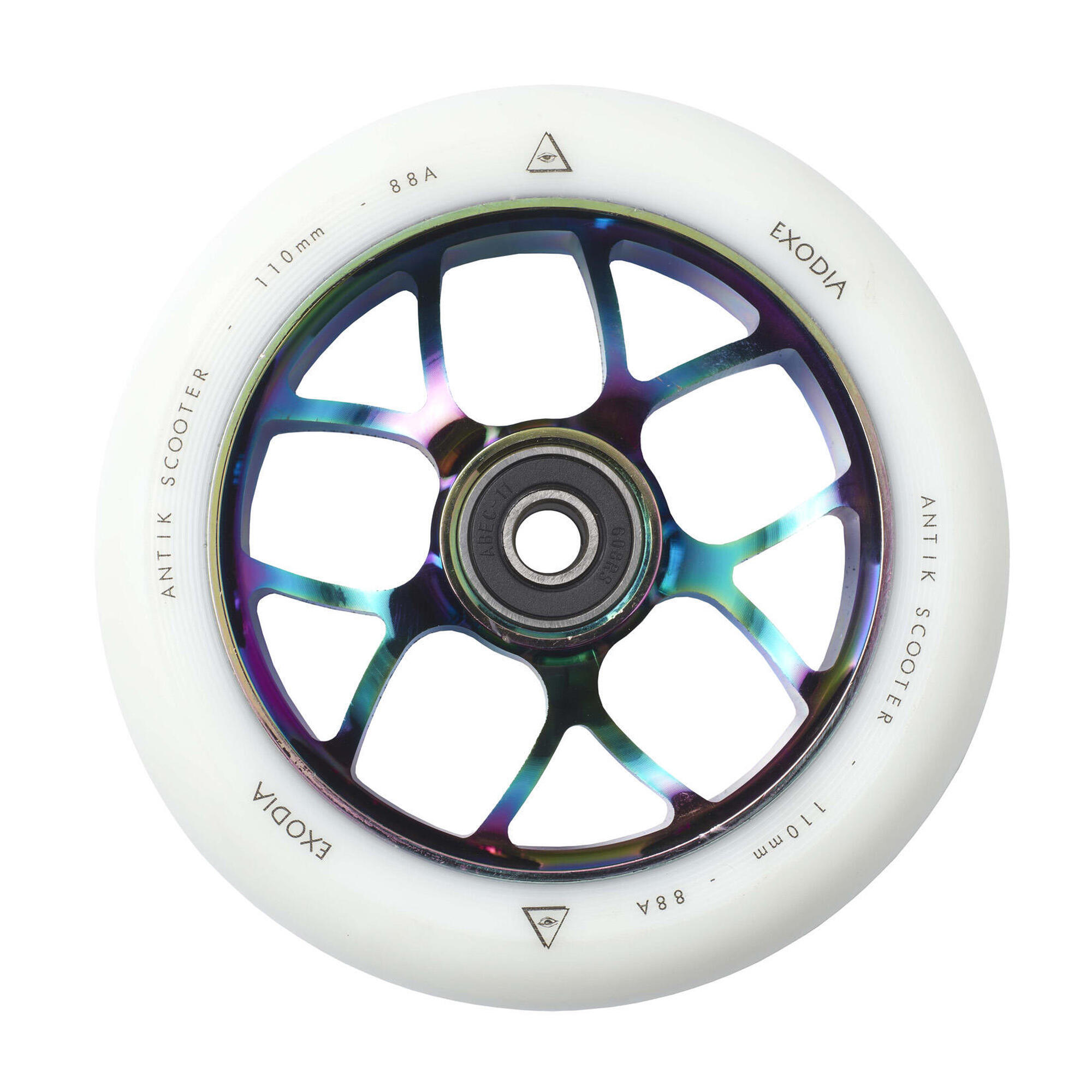 Antik - Roue Pour Trottinette Antik Exodia 110mm Blanche/neochrome - Roue - Multicolore - 110cm - Decathlon