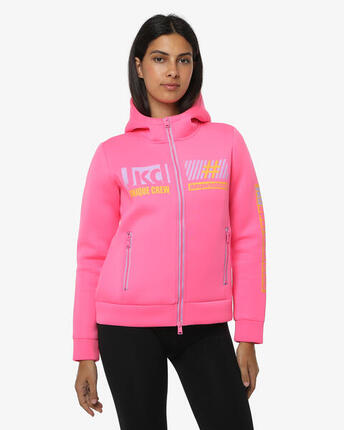 neonpinkes Damen-Sweatshirt aus synthetischem Material für Fitness