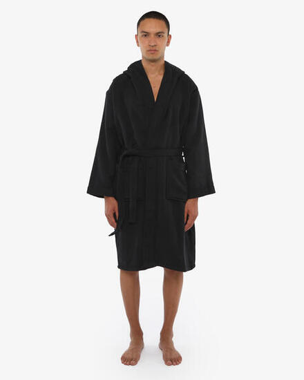 peignoir de fitness en coton noir pour hommes et femmes