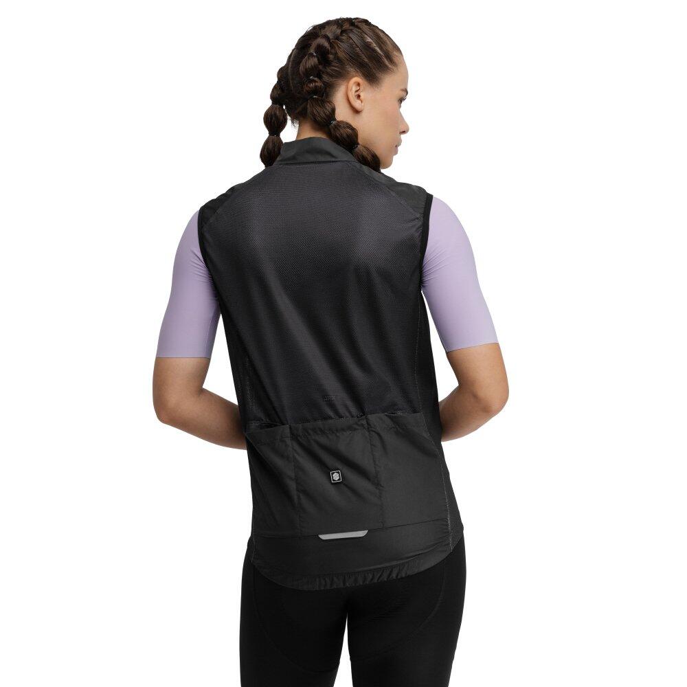 Dames Fietsen winddicht fietsvest V1-W Blaast Zwart 2/7