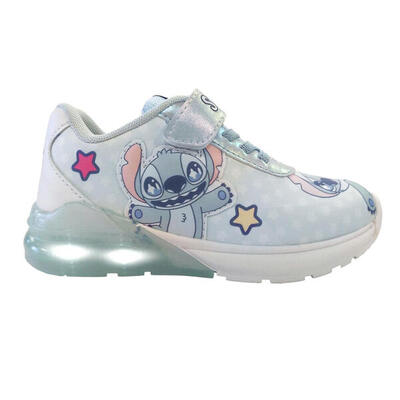 Zapatillas Deportivas Suela Tpr Con Luces Stitch Stars Azul Claro Niña