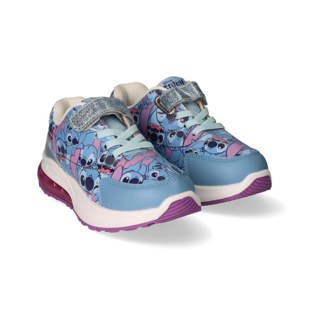 Zapatillas Deportivas Con Luces  Suela Pvc Stitch Azul Metalizado Niña 2/3