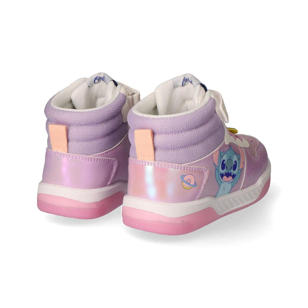 Zapatillas Deportivas Altas Con Luces Suela Pvc Stitch Symbols Lila Niña 3/3