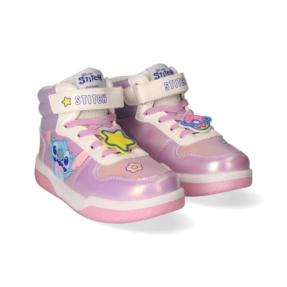 Zapatillas Deportivas Altas Con Luces Suela Pvc Stitch Symbols Lila Niña 2/3