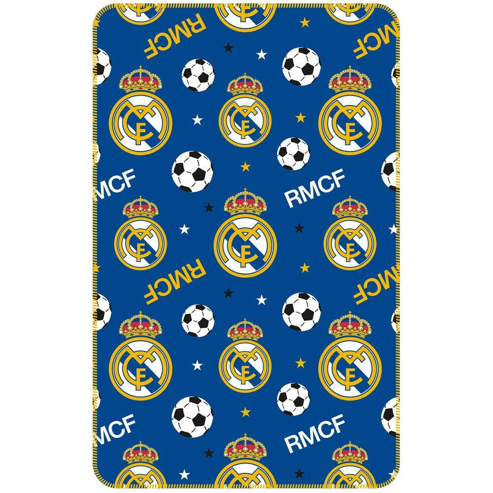 Manta Coralina Real Madrid Azul Escudosy Balones 150x95 CM 2/2