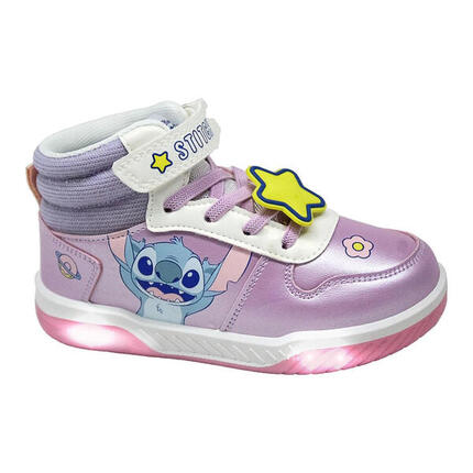 Zapatillas Deportivas Altas Con Luces Suela Pvc Stitch Symbols Lila Niña