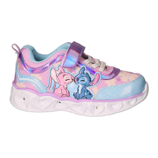 Zapatillas Deportivas Suela Ligera Eva Con Luces Stitch Y Angel Niña