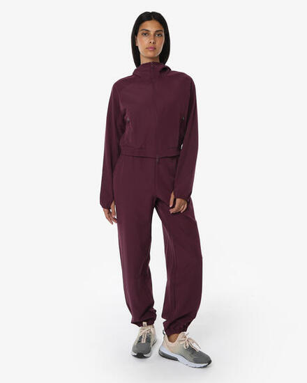 Schwarze Synthetik-Fitnesshose für Damen