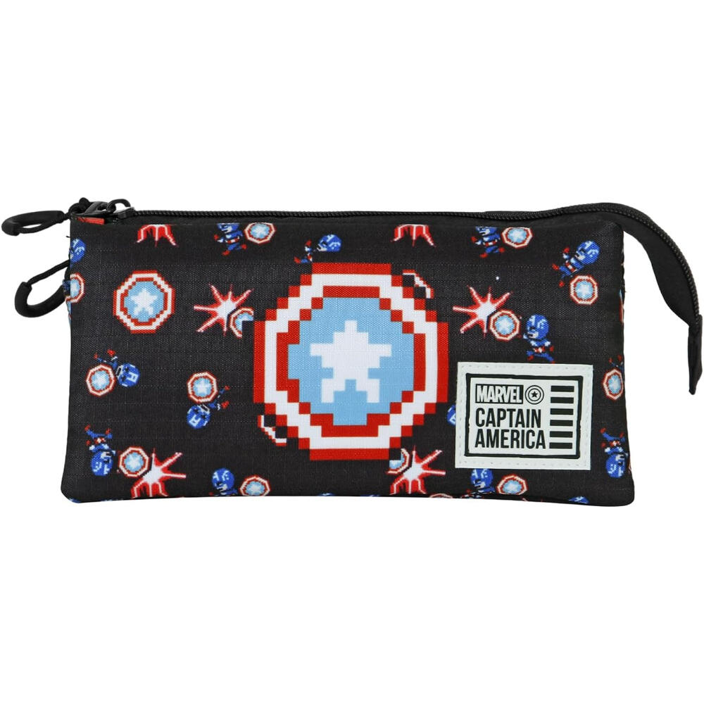 Estuche Portatodo Triple Capitán América Pixel 2/3