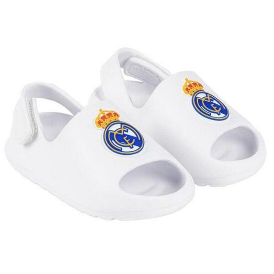 Chanclas Pala Con Velcro Real Madrid Blanco Niño
