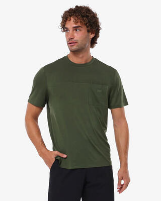 Heren kobalt t-shirt van synthetisch materiaal voor fitness