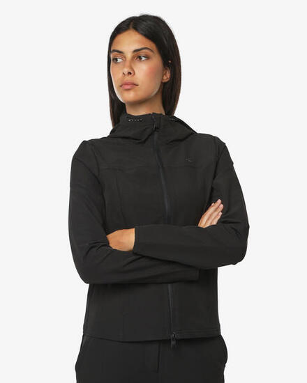 sweat-shirt noir pour femme en matière synthétique pour le fitness