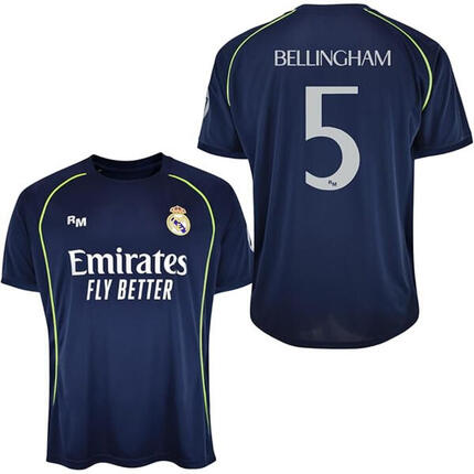 Camiseta Real Madrid 25/26 Segunda Equipación Bellingham 5 Réplica Oficial