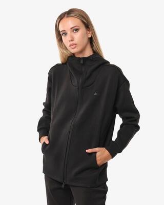 Marineblaues Damen-Sweatshirt aus synthetischem Material für Fitness