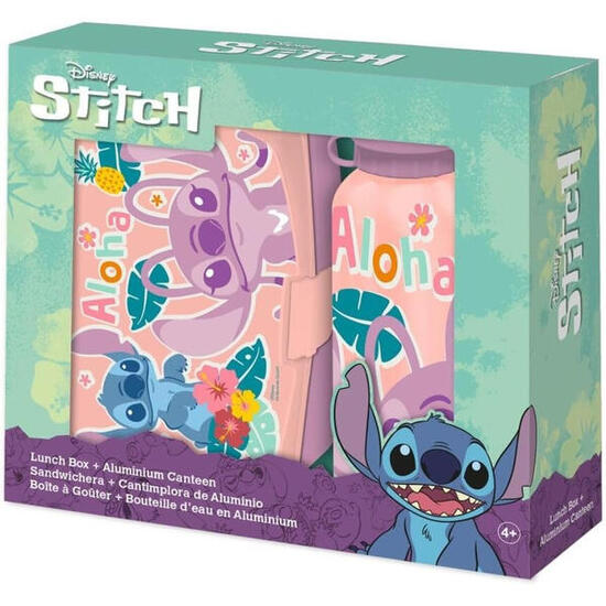 Set Botella Aluminio 500 ML Con Sandwichera Stitch Aloha