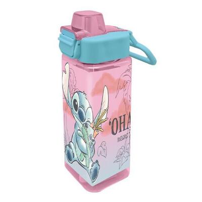 Botella Cantimplora Cuadrada Plástico Stitch Ohana 500 ML