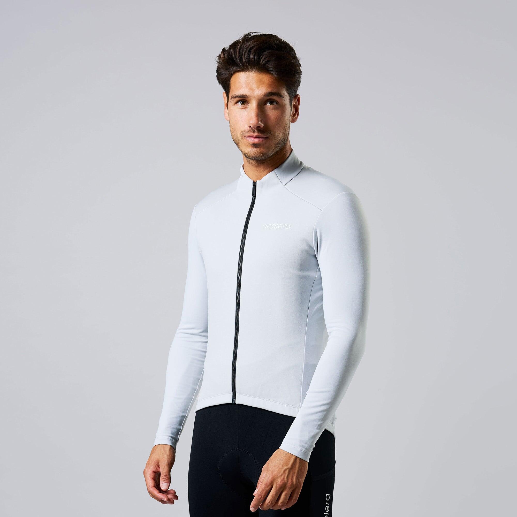 Acelera - Maillot Vélo Route Hiver Homme - Imperméable & Coupe-vent – Vêtements De Vélo - Maillot Manches Longues - Gris - 42 M/l - Decathlon