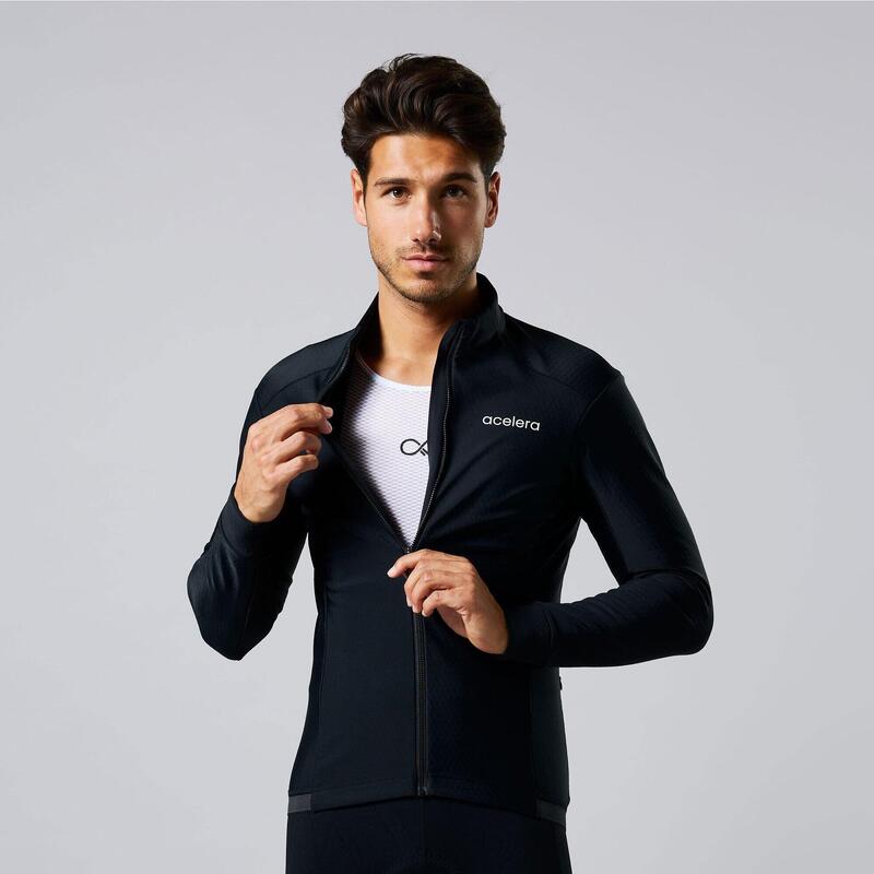 Intermediate Pánský dres Termo Fleece Dlouhý rukáv Cyklistický