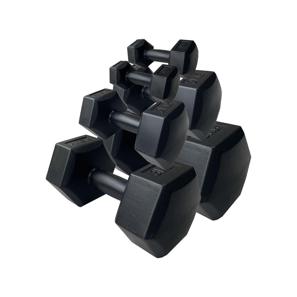 HXGN 12kg Hex Dumbbell Weight Set HXGN Decathlon