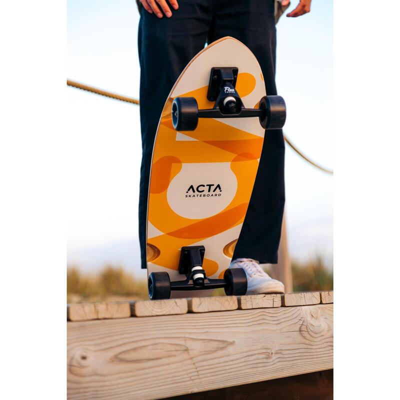 Surfskate Overlap 31" - Portocaliu și alb - 7 straturi de arțar surf-skateb