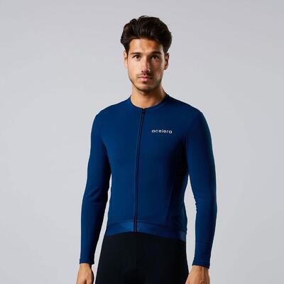 Thermo fleece fietsshirt heren wielerjack lange mouwen wielerkleding fietsjas