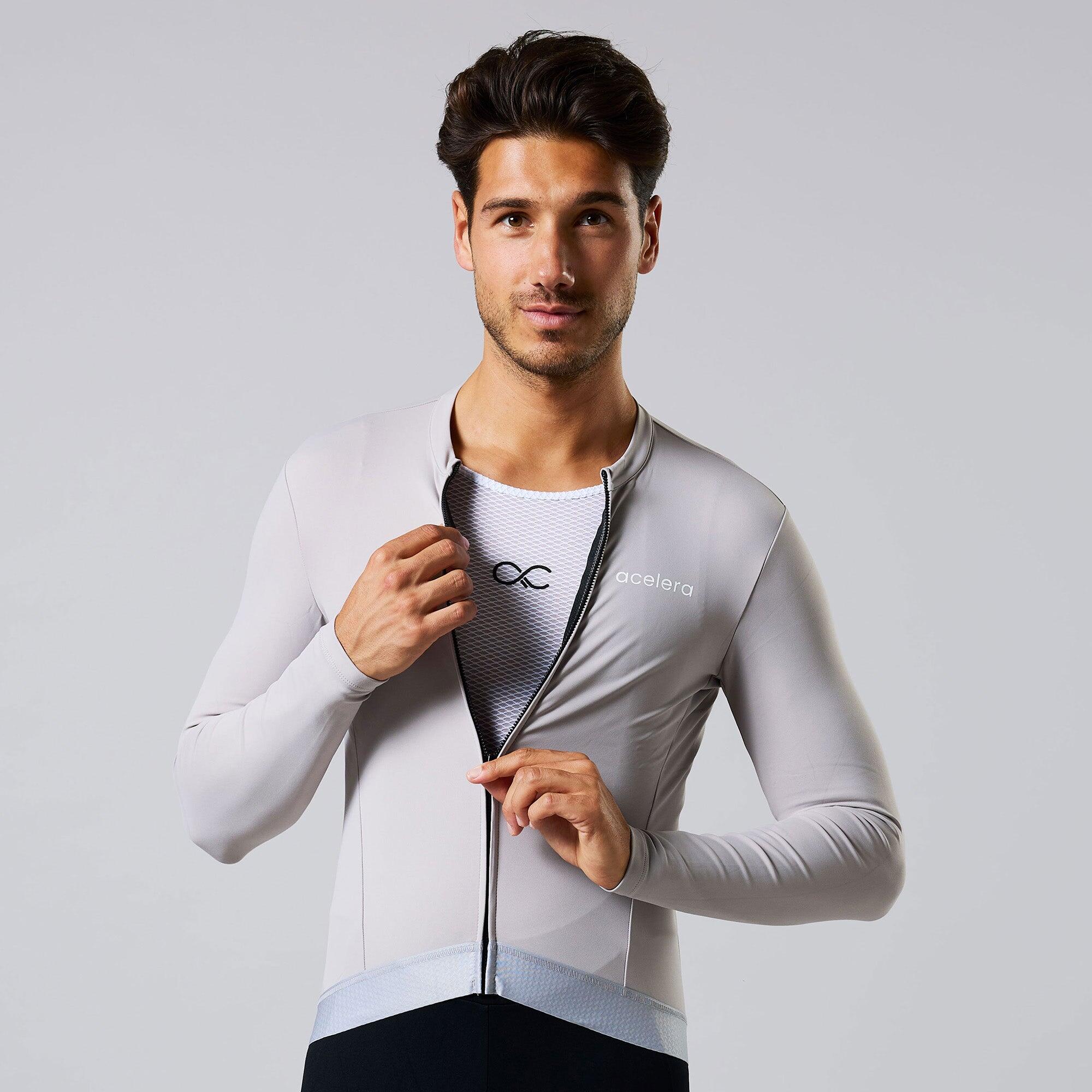 Thermal Fleece Herren Radjacke Langarm Fahrradbekleidung 3/6