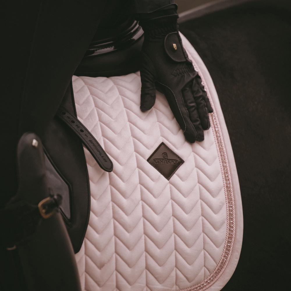 Tapis de selle velours pearls dressage rose tendre 3/7