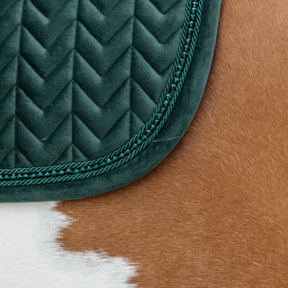 Tapis de selle velours pearls vert pin 5/7