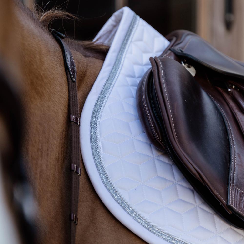 Saddle Pad glitter rope show jumping white/white 3/5