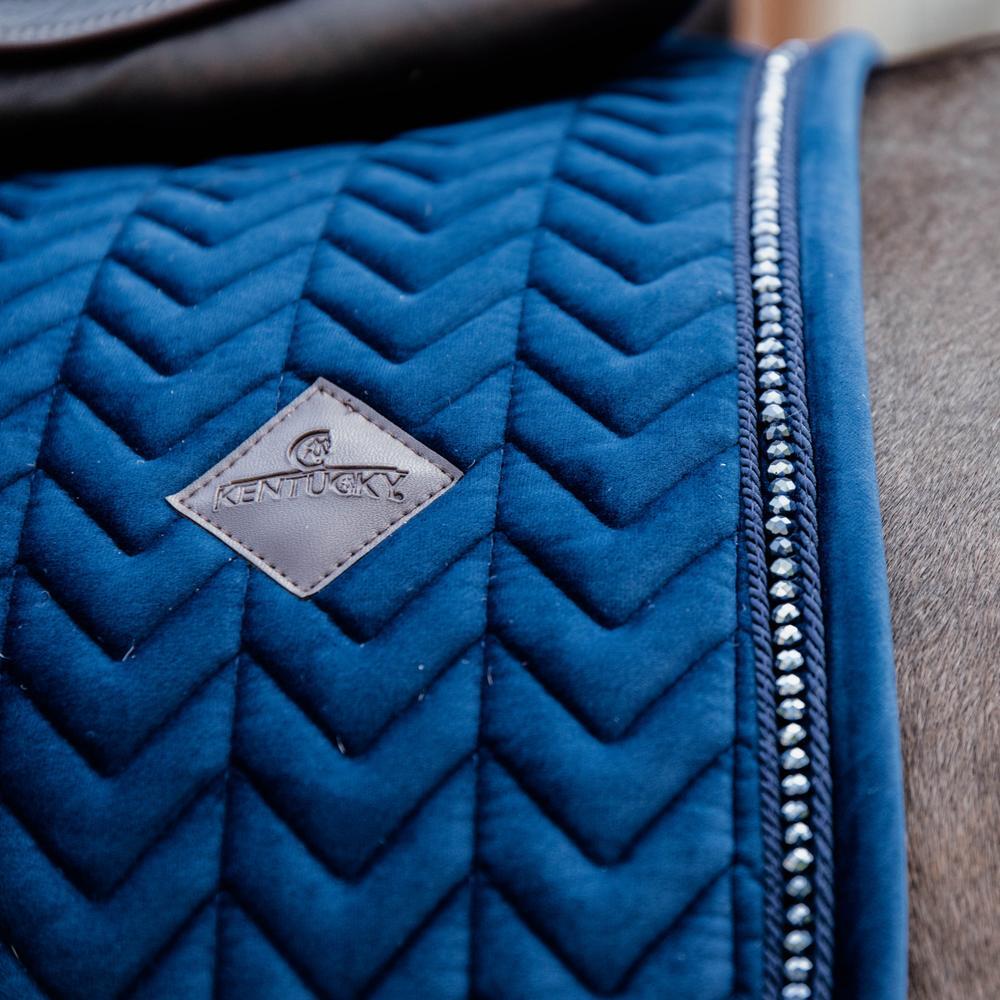 Tapis de selle velours pearls dressage marine 3/5