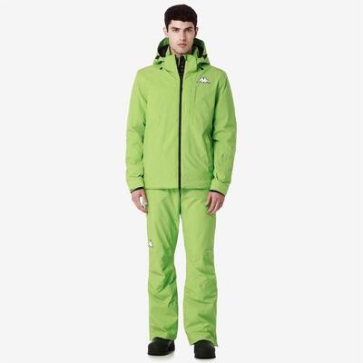 Giubbotto da uomo in poliestere verde da sci