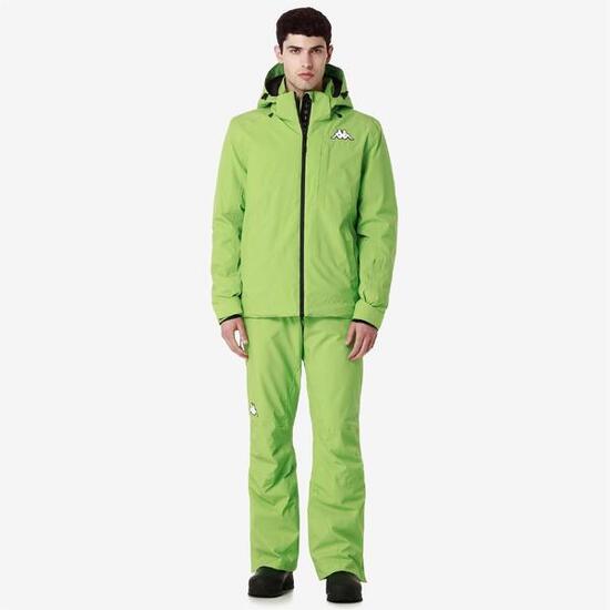 Giubbotto da uomo in poliestere verde da sci
