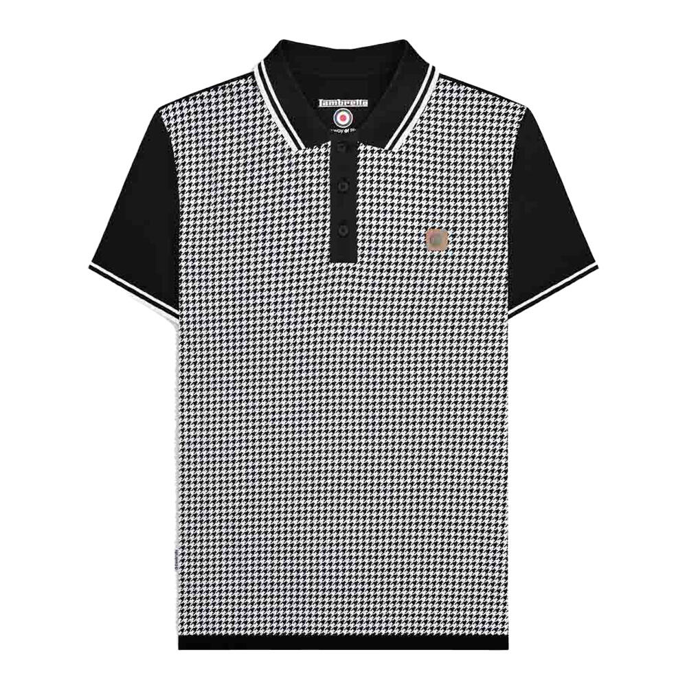 Lambretta Mens SS24 Houndstooth Polo Shirt