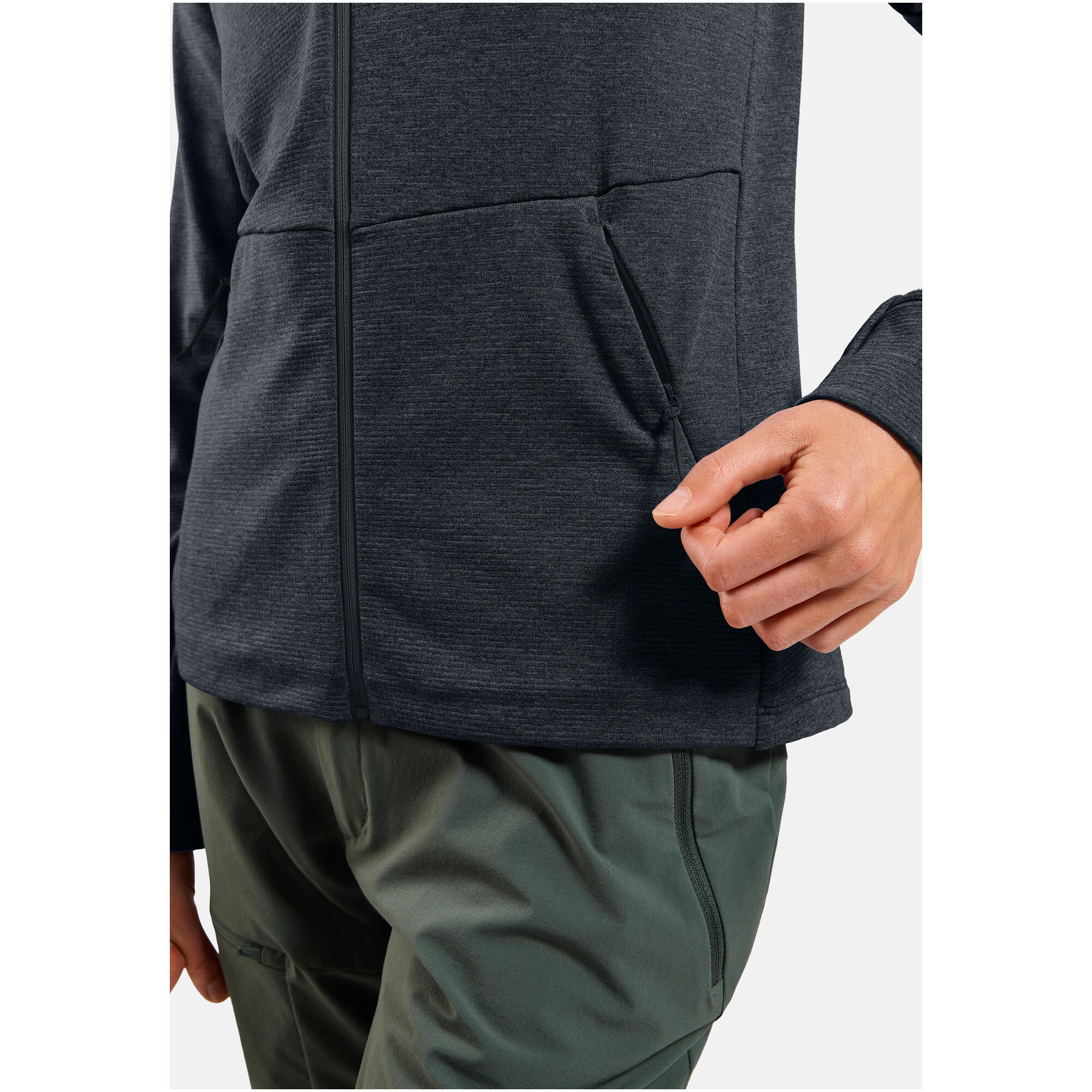 Bluza bez kaptura rozpinana Odlo Mid layer full zip GRID FLEECE 5/7