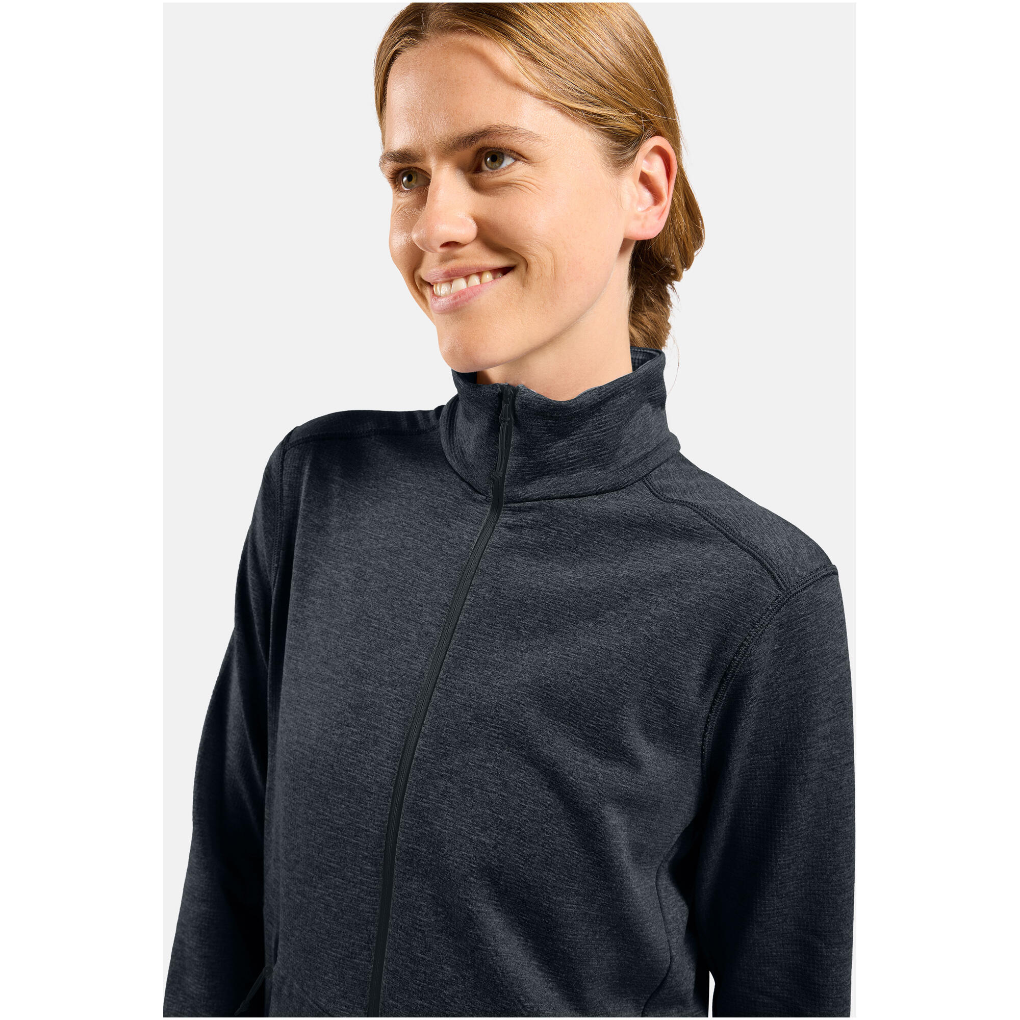 Bluza bez kaptura rozpinana Odlo Mid layer full zip GRID FLEECE 4/7