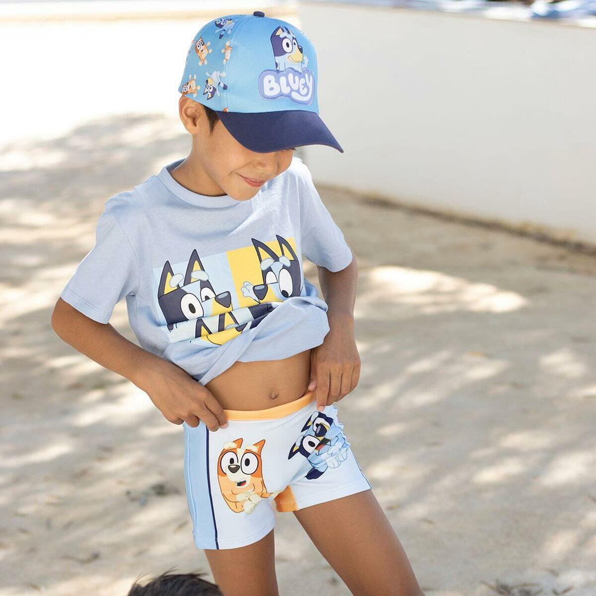Calções de Banho Boxer para Meninos Bluey Azul Claro 3/4