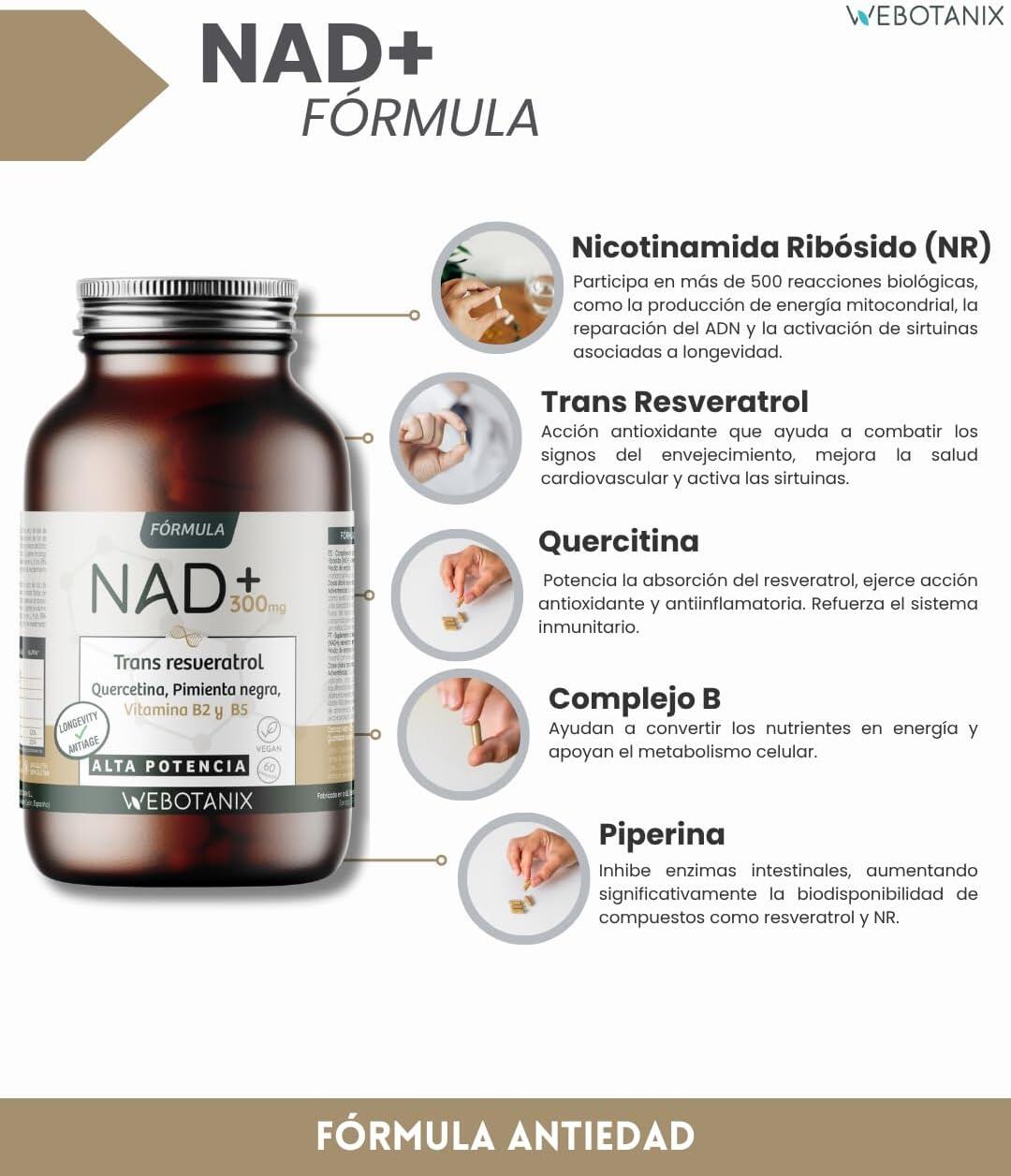 WeBotanix NAD+Resveratrol Fórmula 60 cápsulas 6/7