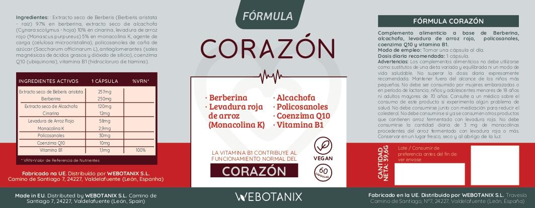 WeBotanix Fórmula Corazón 60 Cápsulas 5/5