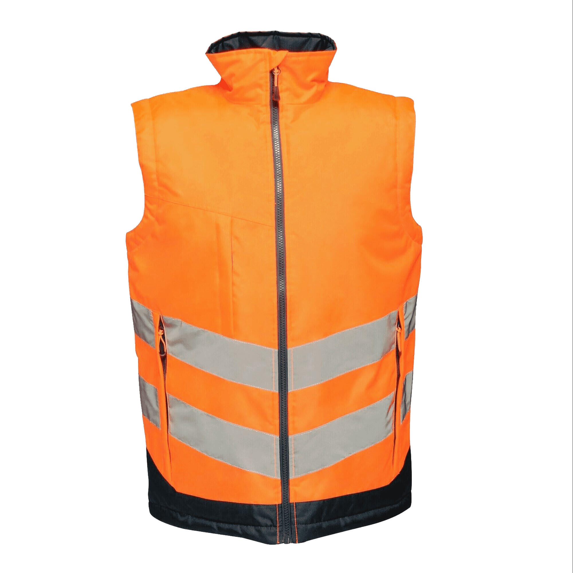 REGATTA Professional Mens Hi Vis Pro Body Warmer (Orange/Navy)