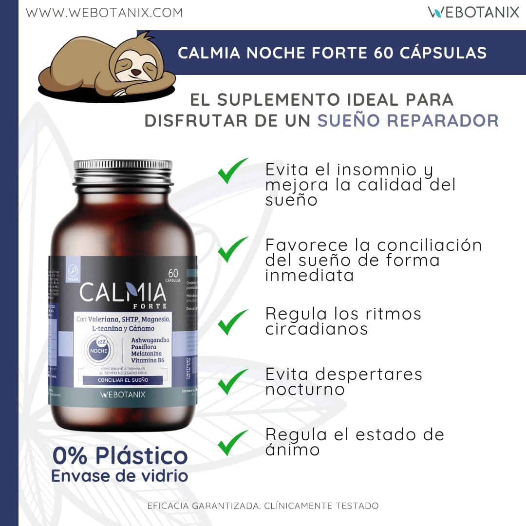 Calmia Night Forte com 5-HTP, Melatonina, Magnésio e L-Teanina – 60 cápsulas 4/7