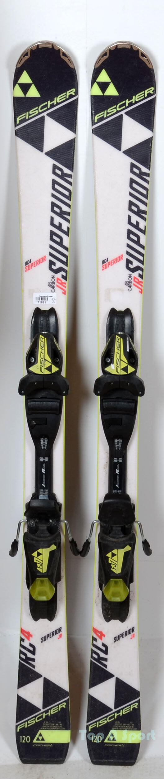 RECONDITIONNE - Skis junior Fischer RC4 SUPERIOR JR White - BON 4/5