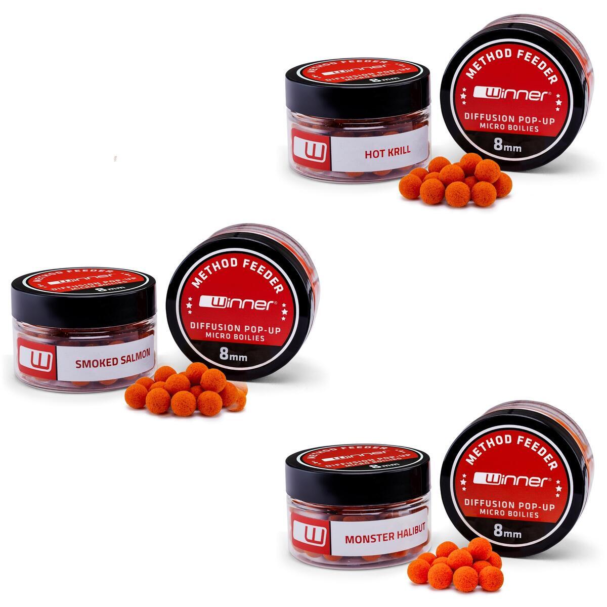 Przynęty do metody Diffusion Micro Boilies 8mm/20g Zestaw 3 sztuki Rybny Mix