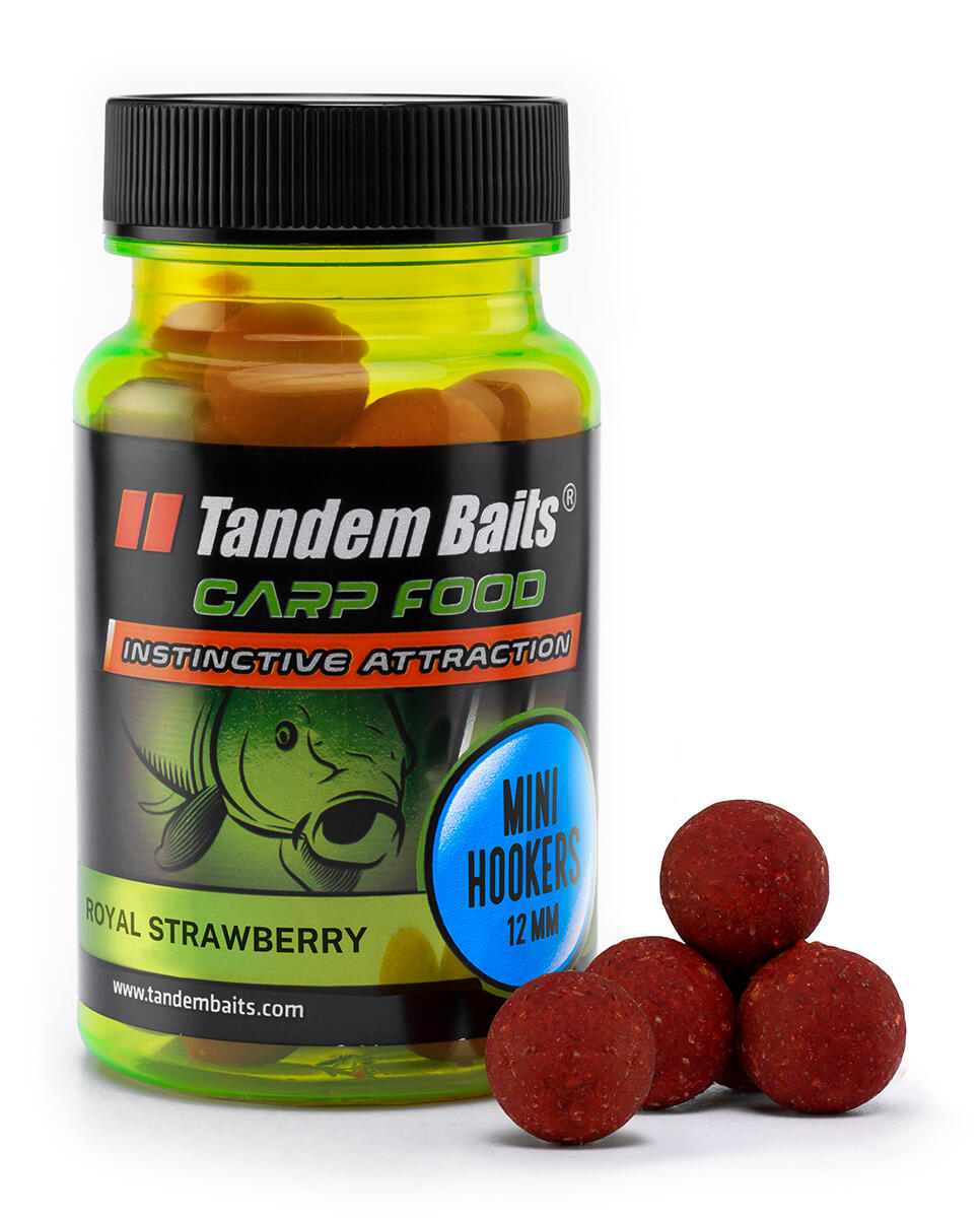 TANDEM BAITS Chytací boilies Carp Food Perfection Perfektní Jahoda 12mm 50g
