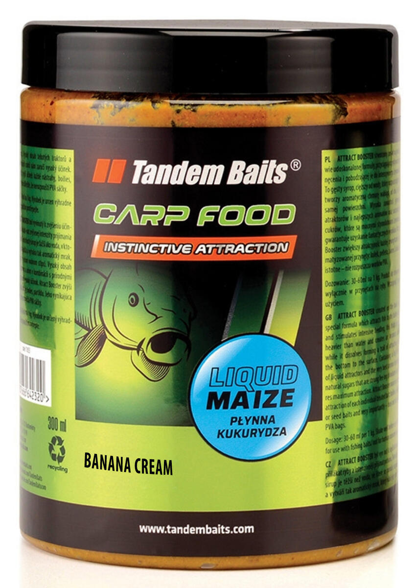 TANDEM BAITS Kukuřičný nálev Carp Food Liquid Maize Banán 1000ml