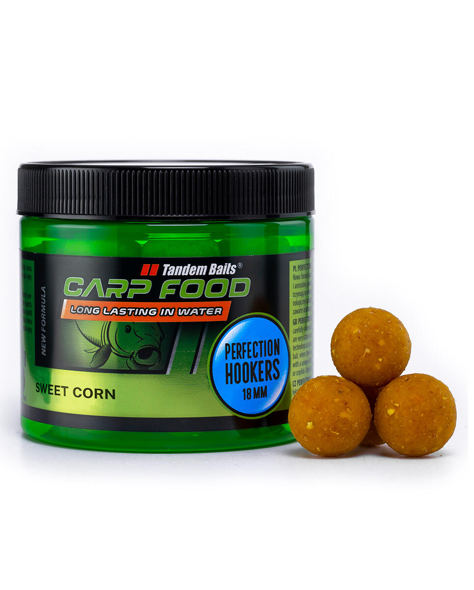 TANDEM BAITS Chytací boilies Carp Food Perfection Sladká kukuřice 18mm 120g