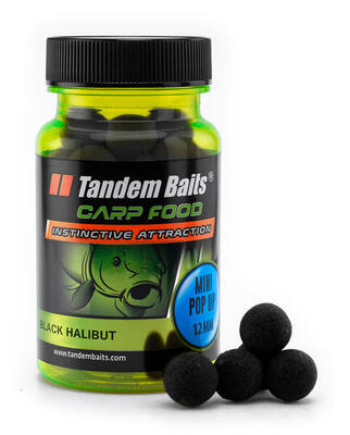 Carp food perfection mini pop-up boilies zwarte halibut 12mm/30g