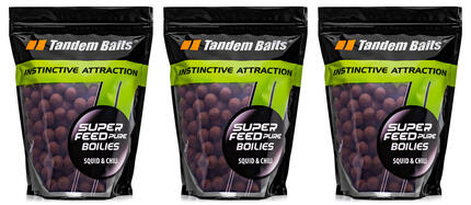 SuperFeed Pure Boilies Squid & Chili 18mm 1kg 3-Pack Set