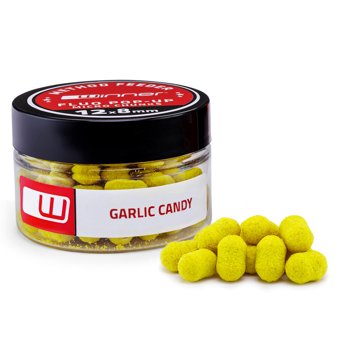 TANDEM BAITS Micro Fluo boilies Method/Feeder Chunks Sladký Česnek 20g